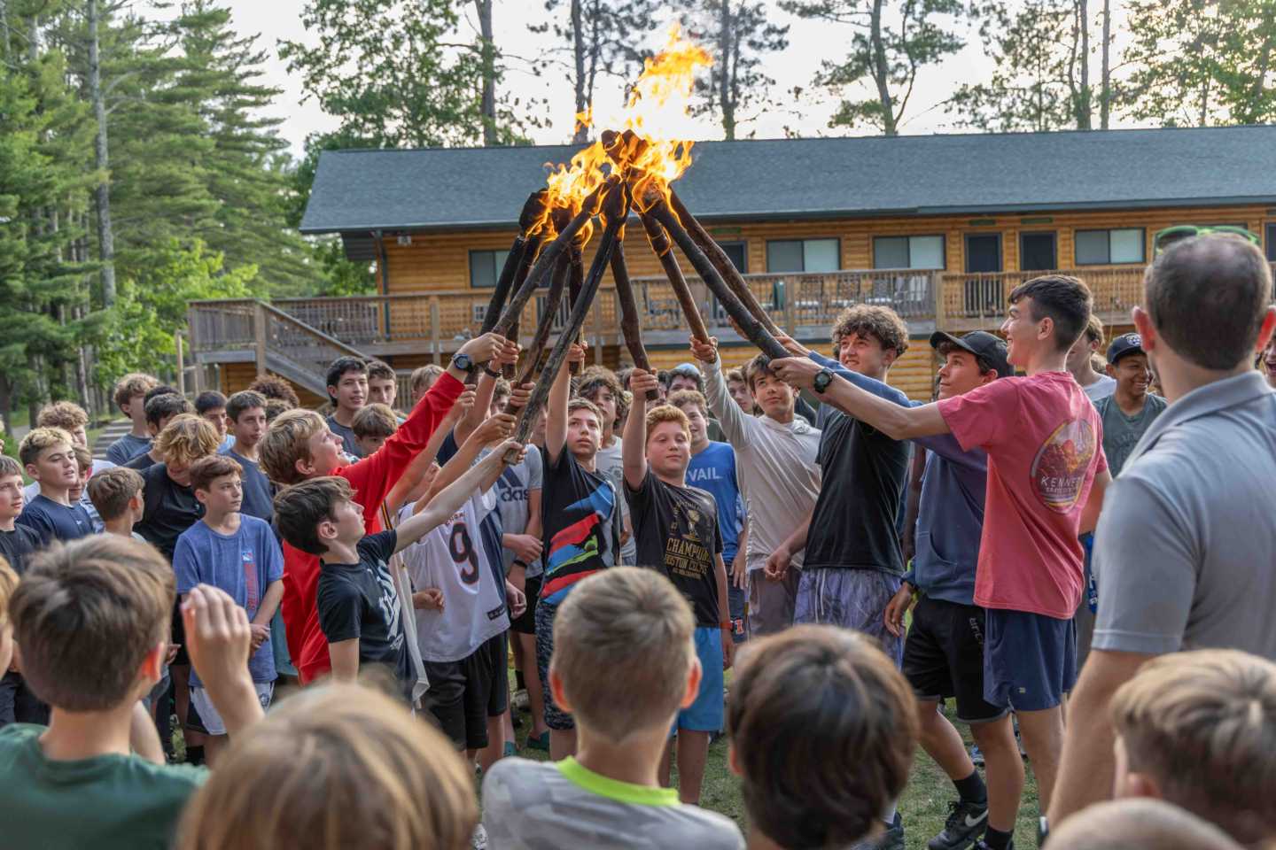 Torches lit for the United Nations Day tradition at North Star Camp