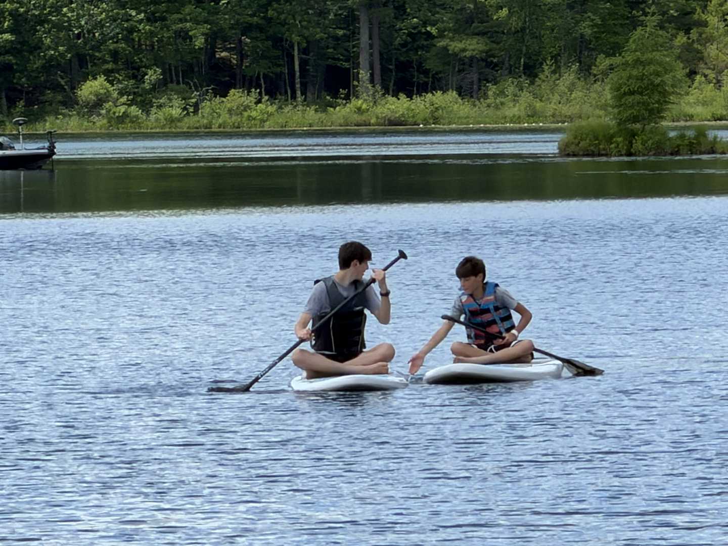 Campers spending time together outdoors at North Star Camp for Boys in the Wisconsin Northwoods