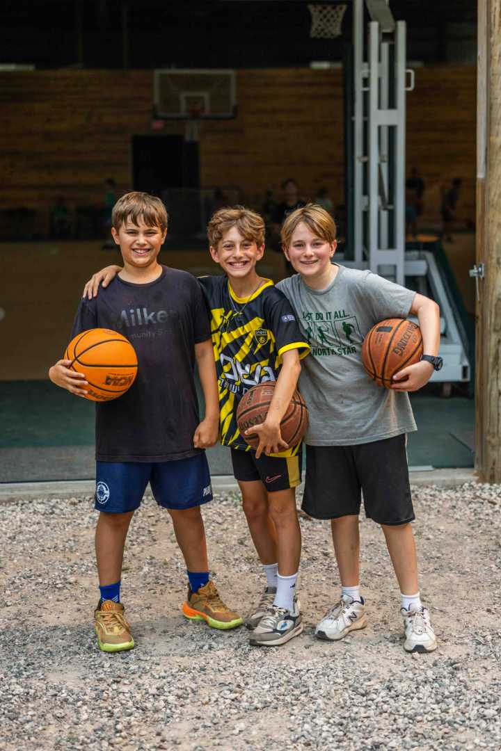 North Star campers playing basketball