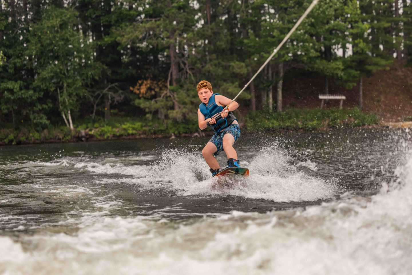 A North Star camper out on the water at Spider Lake